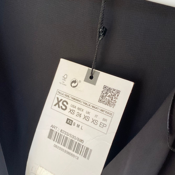 Zara xs black bow tie sleeveless tank nwt v neck - Picture 3 of 3